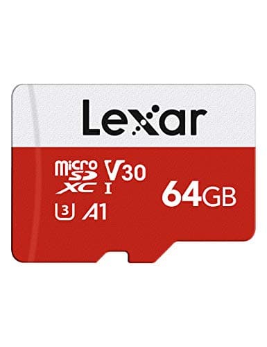 Lexar Micro SD 64GB, Micro SD Card up to 100MB/sec(R), MicroSDXC Memory Card with SD Adapter, A1, U3, C10, V30, Micro SD Card for Nintendo Switch, GoPro, Smartphone, Tablet, Camcorder