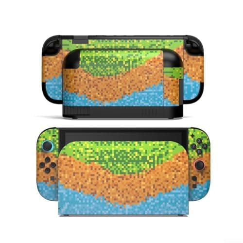 Full Body Vinyl Skin for Nintendo Switch for 2 Console - Anti-Scratch Decal Wrap with for joycon Grip Covers - Bubble-Free Application for Dock and Handheld - Protective Sticker Set 21.5x12.9cm(A)