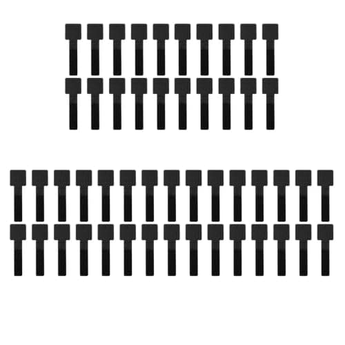 50Pcs Cable Management Kit, Under Desk Organizer, Black