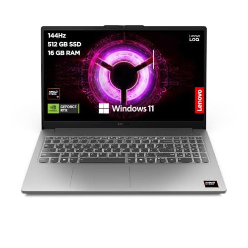 Lenovo LOQ Essential | 15.6 inch Full HD Gaming Laptop | AMD Ryzen 7 7735HS | NVIDIA GeForce RTX 4050 | 144Hz | 16 GB RAM | 512 GB SSD | Wi-Fi 6 | Windows 11 Home | Non-backlit Keyboard | Luna Grey