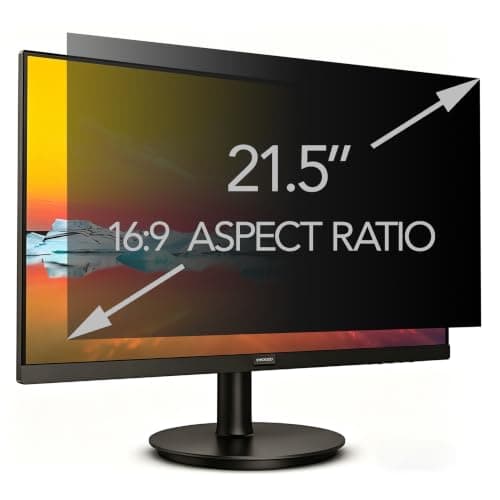 21.5 Inch 16:9 Monitor Privacy Screen Filter, Anti-Glare & Blue Light Blocking Removable Screen Protector, Compatible with HP, Dell, MSI, Samsung, AOC, Philips, ASUS (477 x 268 mm)