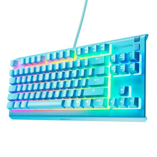 SteelSeries Apex 3 TKL - Gaming Keyboard - Tenkeyless Compact Form Factor - Silent Gaming Keyboard - 8-Zone RGB Illumination - IP32 Water & Dust Resistant - English QWERTY Layout, Aqua