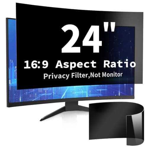 DEJIMAX 24 Inch Computer Screen Privacy Filter for 16:9 Widescreen Monitor,Anti Glare & Blue Light, PC Monitor Screen Privacy Shield,Anti Spy Screen Protector Film