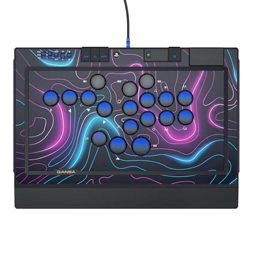 qanba Sapphire S1 Leverless Arcade Controller Joystick for PlayStation 5 and PlayStation 4 and PC (Fighting Stick) Officially Licensed Sony Product