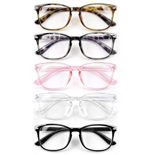 WinHoliLux 5 Pack Blue Light Blocking Glasses with Storage Bags