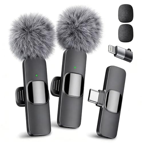 YRF Wireless Lavalier Microphone for iPhone - iPad, Android Phone, Mini Lapel Mic with Noise Reduction and Crystal Sound for Video Recording, Vlogging, TikTok, YouTube