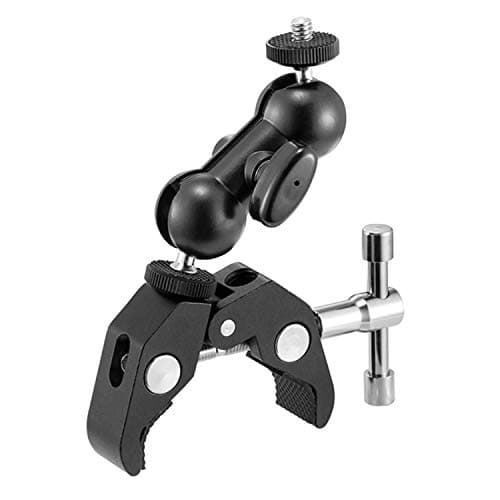 WANBY Camera Clamp Mount Double Ballhead Table Magic Arm Monitor Desk Mount