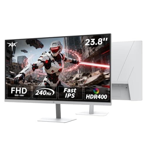 KTC Gaming Monitor 240Hz 24 Inch | FHD@240Hz | Fast IPS Panel | 1ms Response Time (MPRT) | 400 cd/㎡ Brightness, HDR400 | Adaptive Sync | 116% sRGB, 92% DCI-P3, ΔE＜2 | White | H24F7
