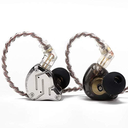 Linsoul KZ ZS10 Pro, 4BA+1DD 5 Driver in Ear Monitor, HiFi Wired Earbuds, Gaming Earbuds, Hybrid IEM Earphones with Stainless Steel Faceplate, Recessed 2 Pin Detachable Cable(Without Mic, Black)