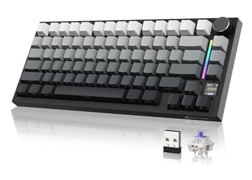 YINDIAO ATTACK SHARK X820 Ultra Gasket Mechanical Keyboard with TFT Screen & Knob, 75% ANSI Layout, 2.4Ghz/BT/Wired, 5 Sound Absorbing Foams,Hot-Swap Linear Switch,for PC,MAC (Moonlight, Gift Switch)