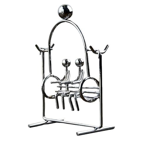 YARNOW Cradle Desk Toy Swinging Ornament Metal Balance Toy Kinetic Tumbler Ornament for Home Office Desktop Decoration Physics Learning Science Kit