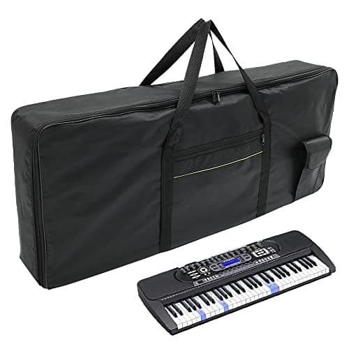 61-Key Keyboard Gig Bag,Waterproof Oxford Cloth Piano Storage Case,Portable Foldable Padded Electronic Organ Bag with Carrying Handle for Outdoor Travel and Beginner Musicians Instrument Protection