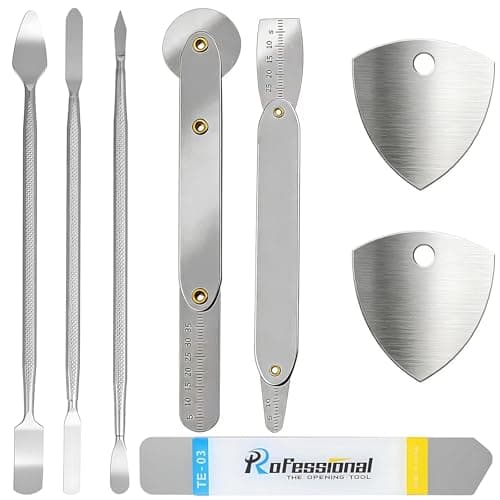 8 Pcs Spudger Pry tool, Metal Repair Opening Tool Set, Ultra-Thin Prying & Open Tool Kit, Metal Spudger Opening Disassemble Prying Tools for Open Tablet Screen, Mobile Phone/iPad/Tablet/Laptop Repair