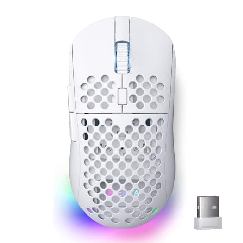 Dierya M1 Wireless Gaming Mouse, 24,000 DPI,2.4GHz/Bluetooth/USB-C,White