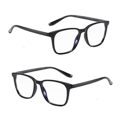 Blue Light Blocking Glasses x2 Pairs Generise Unisex Anti Glare Computer Gaming Glasses for Men & Women - Helps Prevent Headaches & Eye Strain - Lightweight, Fashionable Blue Light Glasses