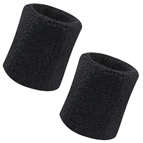 Vidillo Wrist Sweatband 2 Pack, 4 Inch Sports Wristband Soft Thicken Cotton