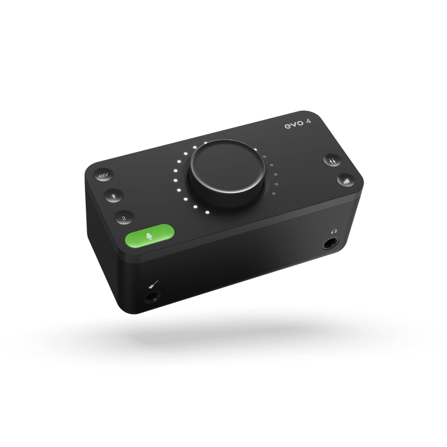 Audient EVO 4 USB Audio Interface sound card for music production (2 in / 2 out USB audio-interface, 48 Volt phantom power, 2 microphone preamps, etc.), Black