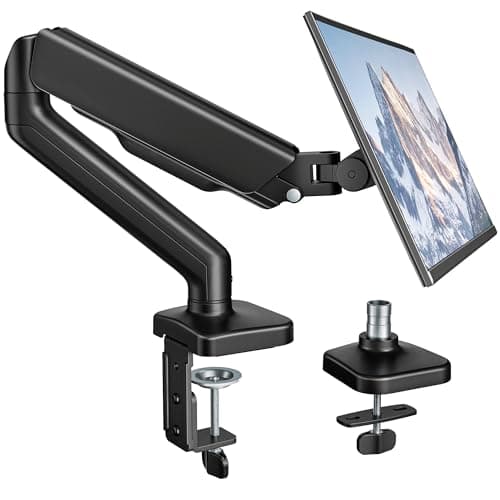 monTEK Monitor Arm for 17-32 inch up to 9kg Screen VESA 75x75/100x100mm | Gas Spring,Full Motion,Dual Arm,Smart USB Hub,508mm Extension,414mm height adjustment,Cable Management,Cable included