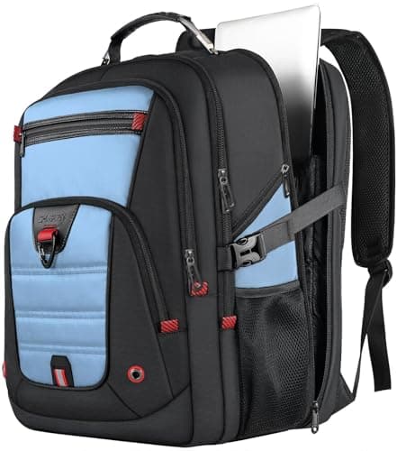 Z-MGKISS 18.4-19" Extra Large Laptop Backpack, WaterResistant Gaming Laptop Travel Backpack, College Bag with USB Charging Port and Multiple Compartments, Gifts for Men & Women, Lake Blue