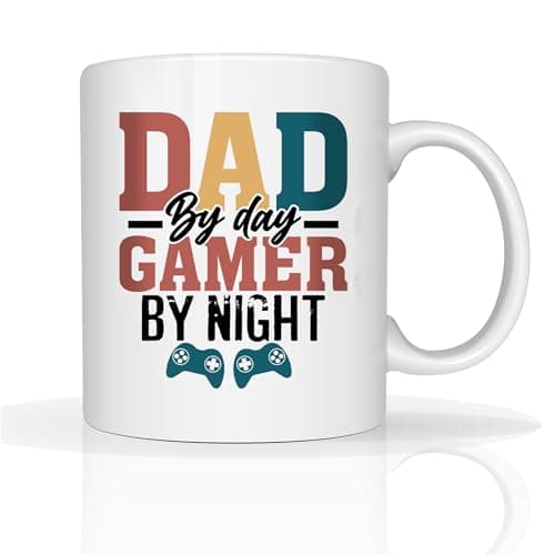 Star Online Gamer By Night Dad Mug Gifts for Dad Fathers Day Mug from Daughter & Son Birthday Gift for Daddy 11oz Ceramic Coffee Mugs