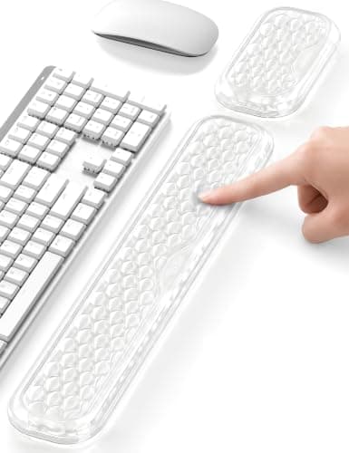 Vaydeer Keyboard and Mouse Wrist Rest Set, Cooling Gel, Transparent
