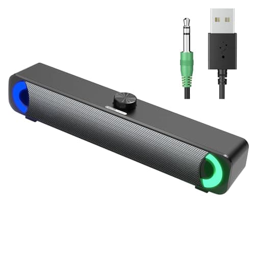 HPYLIF·H RGB Desktop Computer Soundbar 3.5mm USB