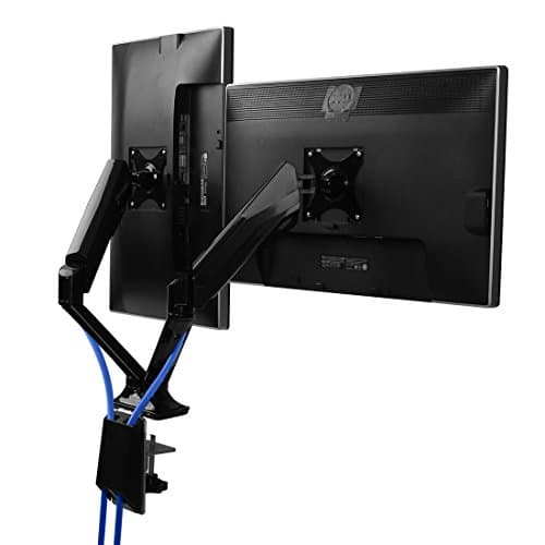 Fleximounts F6D Dual monitor mount lcd arm for 17"-30"Computer Monitor Gas Spring arm,With Clamp or Grommet Desktop Support
