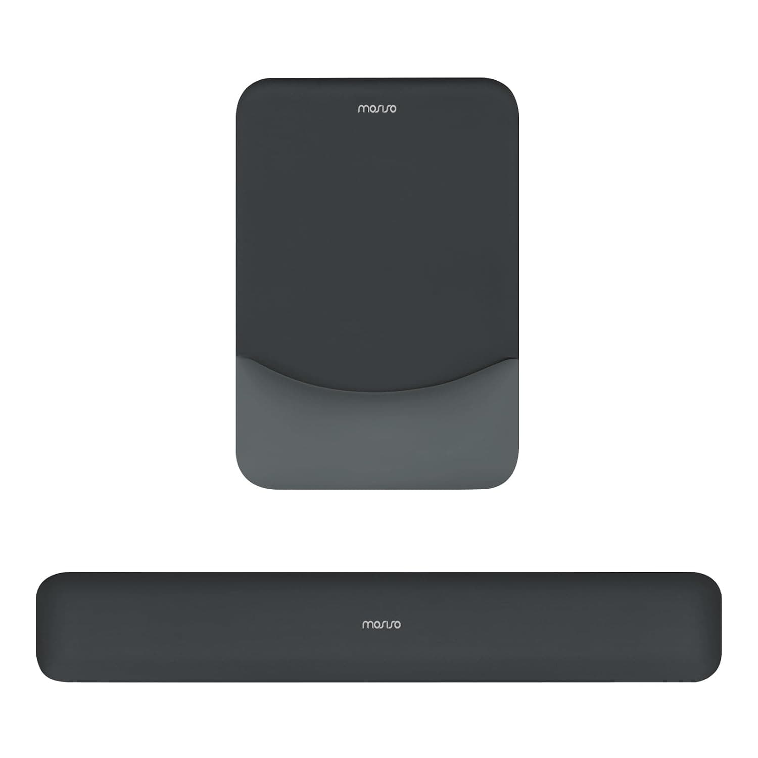 MOSISO Mouse Mat and Keyboard Wrist Support Set,Memory Foam, Slate Gray | Rectangular Ergonomic Mouse Pad Wrist Rest for Computer Laptop,Non-Slip Base,Comfortable Wrist Cushion Filled Silicone Lining