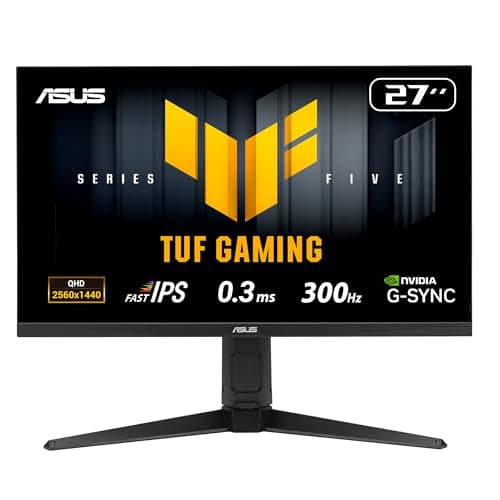 ASUS TUF Gaming Series 5 - VG27AQML5A Gaming Monitor – 27-inch QHD Fast-IPS panel, 300Hz, 0.3ms, G-SYNC, AMD FreeSync Premium, DisplayHDR 400, 95% DCI-P3, DisplayWidget Center, Gaming AI, HDMI 2.1