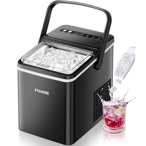 FOHERE Countertop Ice Maker Machine with Handle,14kg/24hrs