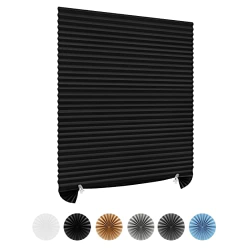 No Drill Blinds Cut to Size Stick On Temporary Pleated Paper Window Cover