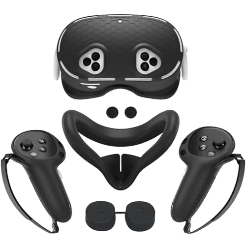 Growalleter Hard Case for MetaQuest 3S/ 3, Portable Travel Protective Case for BOBOVR S3 Pro/Kiwi Design Battery Head Strap, Controllers & VR Accessories (Silicone Cover)