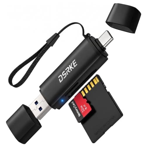DSRKE SD Card Reader, Micro SD & Memory Card Reader, USB C 3.0 Dual Slot