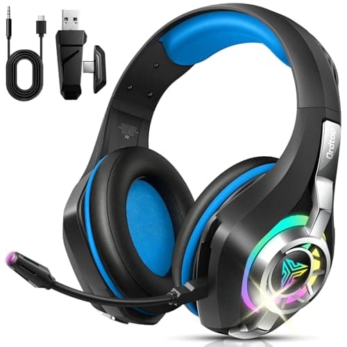 Ordtop Wireless Gaming Headset with Bluetooth 5.4 for PC/PS5/PS4, 6D Stereo