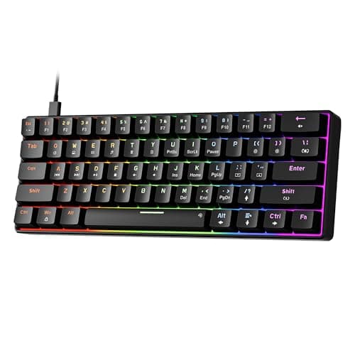 NEWMEN GM611 Gaming Keyboard,60% Percent Mechanical Keyboard Red Switches