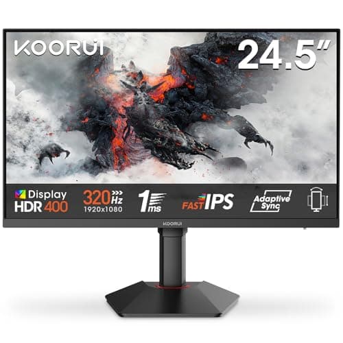 KOORUI 24.5 Inch Gaming Monitor, 320Hz, 1ms, Fast IPS, 1080P