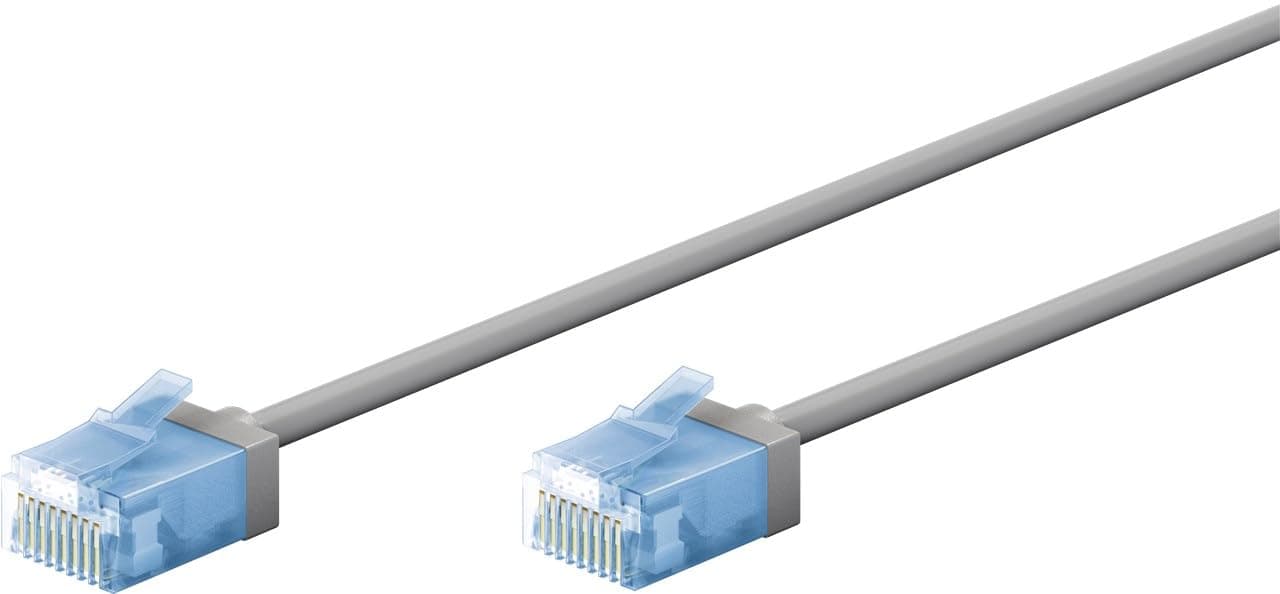 Goobay 74224 CAT 6A Patch Cable - Slim/Ultra Flexible RJ45 CAT 6A Network Cable / 10 Gbit/s LSZH, Kink Protection/Grey 3 m