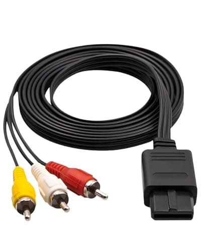 N64 AV Cable, Composite TV AV Display Cable for Nintendo 64 N64 Gamecube