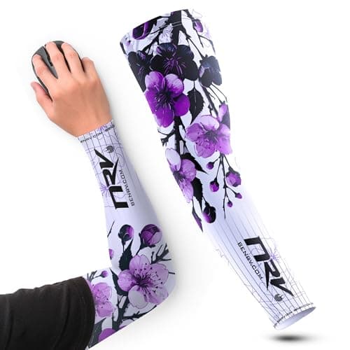NRV Orchid Gaming Cuff - Stylish eSports Compression Sleeve - Anti-Friction, Breathable and Durable - Orchid Flower Design, purple, S