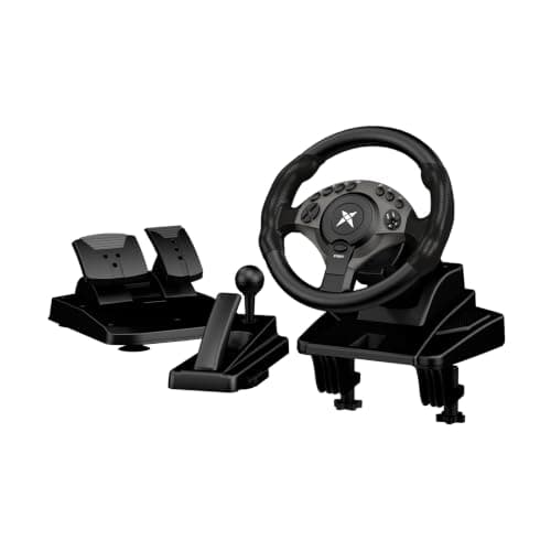 NBCP F9 Gaming Steering Wheel with Pedals and Shifter for PC, PS3