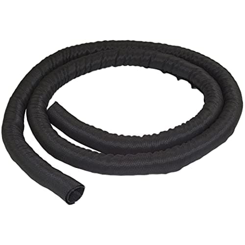 StarTech 6.5' (2m) Cable Management Sleeve, Black, Trimmable (WKSTNCM) | 1.0-1.5" dia. Expandable Sleeve, Flexible Coiled Cable Wrap, Polyester Cord Manager/Protector/Concealer, Organiser