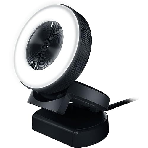 Razer Kiyo - Streaming Webcam Full HD 1080p 30FPS / 720p 60FPS - Ring Light w/Adjustable Brightness - Built-in Microphone - Autofocus - Works with Zoom/Teams/Skype for Conferencing and Video Calling