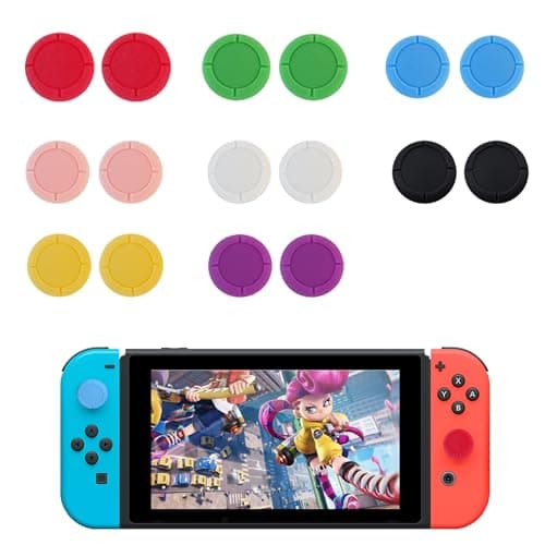 8Pairs Replacement Button Caps for Switch Joycon, 8 Colors