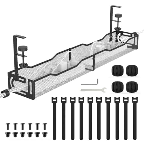 Under Desk Cable Management Tray Back, long 1 pack