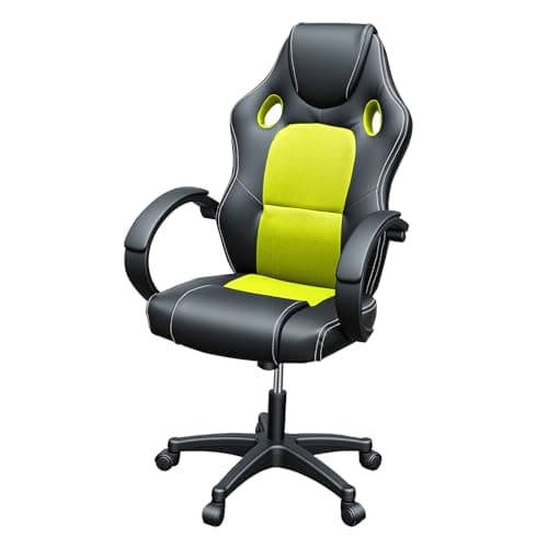 Panana Gaming Chair, Racing Style Office High Back Ergonomic Conference Work Chair Reclining Computer PC Swivel Desk Chair with Lumbar Support&Adjustable Task Gas lift PU Leather (Green)