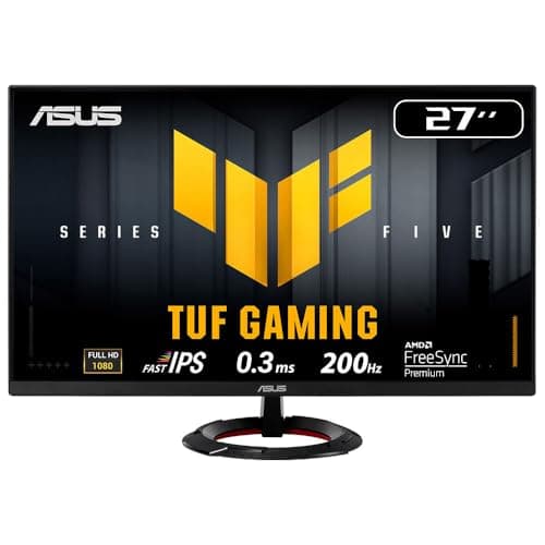 ASUS TUF Gaming Series 5 - VG279Q5R Gaming Monitor – 27-inch, Full HD(1920x1080), 200Hz, Fast IPS, ELMB, 0.3ms GTG (min.), Stereo speaker, DisplayWidget Center, AI Visual