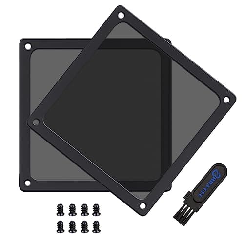 BRIEFCEC Dust Filter 120mm for Computer Cooler Fan/PSU/Routers NYLON 80 Mesh, Magnetic Frame Dust Mesh PC Cooler Filter (NYLON, 2Pack, Black)
