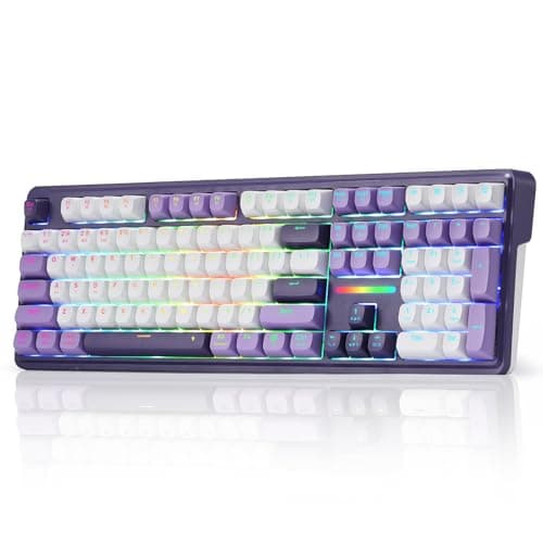 Redragon K745 PRO Wireless Gasket RGB Gaming Keyboard 108 Keys Mechanical Keyboard Extra 4 Hotkeys, Hot-Swap South-Facing Socket, 5-Layer Noise Dampening Round PBT Keycaps Mint Mambo Switch US LAYOUT