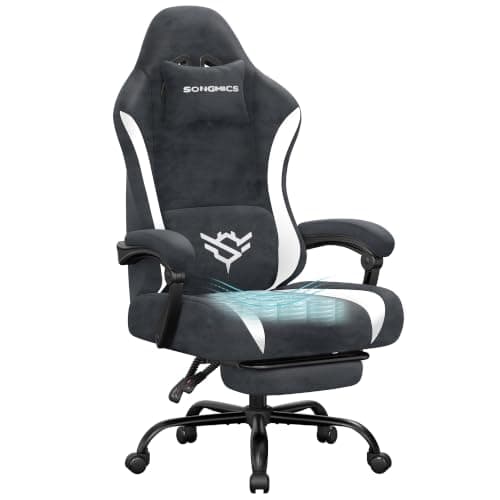 SONGMICS Gaming Chair, with Footrest and Lumbar Support
