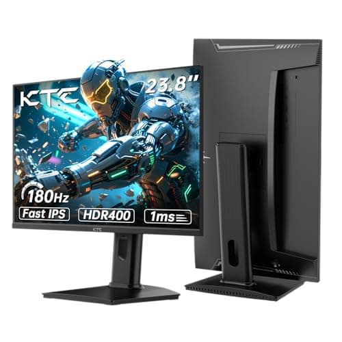 KTC 24 inch 1440p Gaming Monitor, QHD 180Hz Monitor with 185Hz Overlocked, 1ms, Fast IPS, Adaptive Sync, HDR400, Height Adjustable, Low Blue Light, Flicker-Free, 2 x HDMI, 1 x DP H24T7